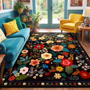 Boho Floral Nursery & Playroom Rug